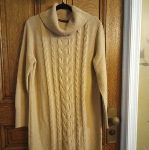 Banana Republic Tan Cable Knit Sweater Dress